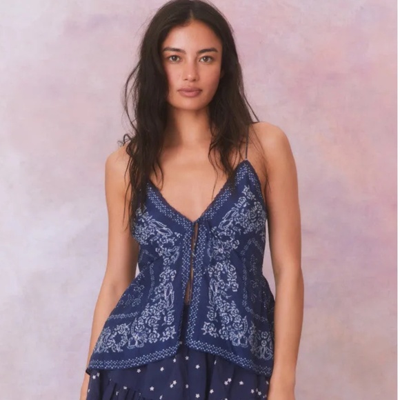 NWT LoveShackFancy Tivelo Bandana Top - Picture 1 of 6